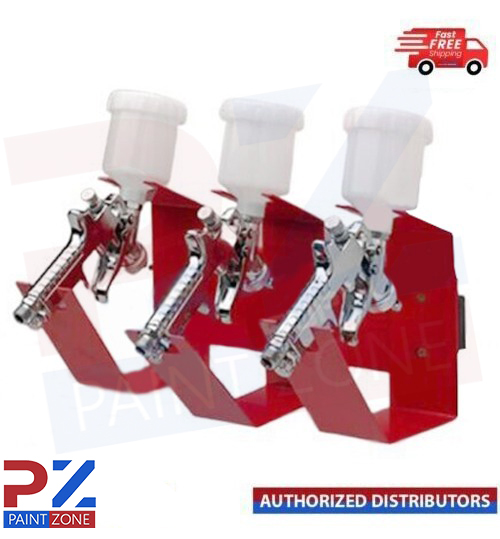 Gravity Feed Spray Gun Holder Stand Wall Mounted Quality Holds 3 Guns